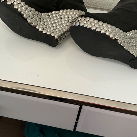 JEFFERY CAMPBELL HAVANA LAST WEDGE STUDDED PEEP TOE BOOTE 7.5 ♥️😍 - Picture 5 of 16